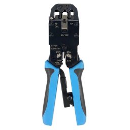 W-Star krimpelő fogó RJ45 WS200R RJ50, RJ45, RJ12, RJ11 racsnis, tömör, trimmelővel