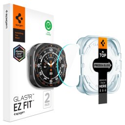 Spigen Glas.tR EZ Fit Samsung Galaxy Watch Ultra 2 (2026) tempered kijelzővédő fólia felhelyező kerettel (2db)