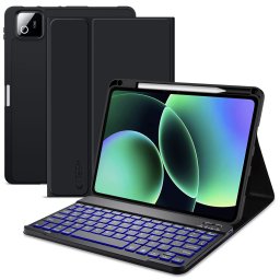 Tech-Protect SC Pen Xiaomi Pad 8 / Pad 8 Pro / Pad 7 Pro / Pad 7 oldalra nyíló, kitámasztható mappa tok billentyűzettel, fekete