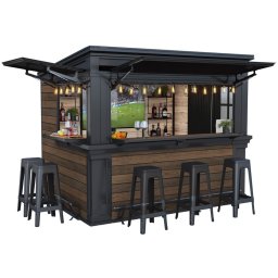 Keter DECO BAR DUO kerti bár és tároló - DECOCOAT, walnut, 2 az 1-ben