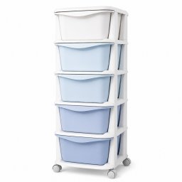 Görgős polc fiókokkal TONES 97x36x36 cm, kék