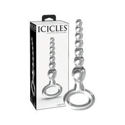 Icicles No. 67 - gömbös üveg dildó (átlátszó)