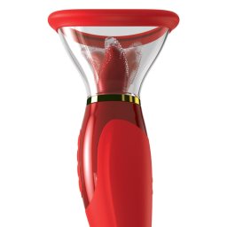 Fantasy For Her Vibrtor Szv, Nyelv, Rezg, G-pont stimull Piros 24K arany dszts