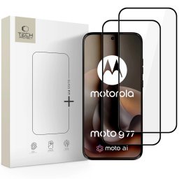 Tech-Protect Glass Fit+ Motorola G67 / G77 / G87 kijelzővédő üvegfólia, fekete (2db)