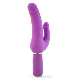 Double dildo rezgő, 30 mód, vízálló 21 cm szilikon fekete