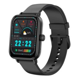 Carneo Versa HR+ okosóra, 4,65 cm (1.83) IPS kijelzővel, fekete szilikon szíjjal