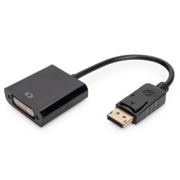 Digitus AK-340409-001-S, 0,15 M, DisplayPort, DVI-I, Dugó, Aljzat, Nikkel