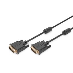 Digitus AK-320101-050-S, 5 M, DVI-D, DVI-D, Dugó, Dugó, Fekete