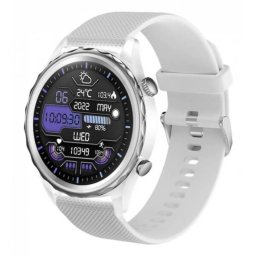 Carneo QUEEN HR+ okosóra, 1.43 AMOLED kijelző, GPS, ezüst szilikon szíj