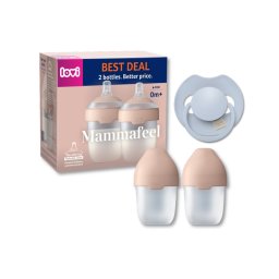 LOVI Mammafeel dupla cumisüveg szett 150 ml + PRIME cumi 0-6 hó (babakék)