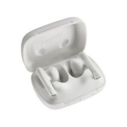 Poly Voyager Free 60 bluetooth headset, BT700 USB-C adapter, töltőtáska, fehér színben