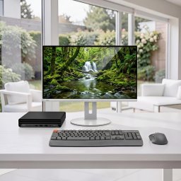 Komplett Asztali Szett HP EliteDesk 800 G6 i5-10500/8GB/256GB NVMe SSD MiniPC+Keret Nélküli Fehér Fujitsu FHD Monitor + Billentyűzet és Egér