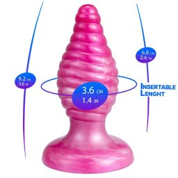 Silexd Anál plug Termoreaktív, spirális textúra 9,2 cm rózsaszín