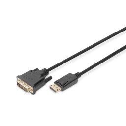 Digitus DB-340301-020-S, 2 M, DisplayPort, DVI-D, Dugó, Dugó, Nikkel