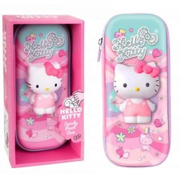 Hello Kitty keményfedeles gumipántos tolltartó - 3D mintás - díszdobozos