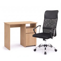 Family Pro íróasztal szett 100x50x74 cm Fit forgószékkel sonoma tölgy-fekete