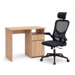 Family Pro íróasztal szett 100x50x74 cm Flexo forgószékkel sonoma tölgy-fekete