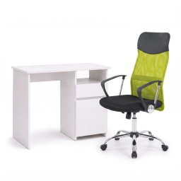 Family Pro íróasztal szett 100x50x74 cm Fit forgószékkel fehér-zöld