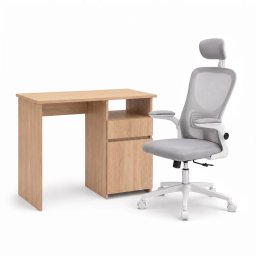 Family Pro íróasztal szett 100x50x74 cm Flexo forgószékkel sonoma tölgy-fehér