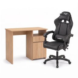 Family Pro íróasztal szett 100x50x74 cm Raven forgószékkel sonoma tölgy-fekete