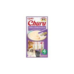 Inaba Cat Ciao Churu Püré - csirke garnélával 4 x 14 g