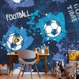Tapéta futball labda kékben