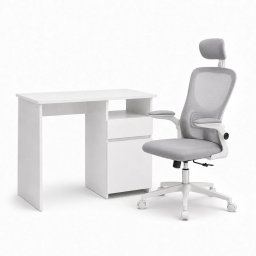 Family Pro íróasztal szett 100x50x74 cm Flexo forgószékkel fehér-fehér