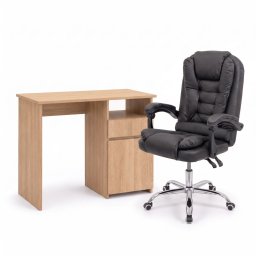Family Pro íróasztal szett 100x50x74 cm Optima forgószékkel sonoma tölgy-fekete