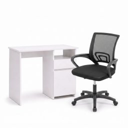 Family Pro íróasztal szett 100x50x74 cm Tivo forgószékkel fehér-fekete