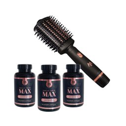 3 havi Magic Hair MAX hajvitamin kapszula kúra + 1 db Magic Hair Hot Brush meleglevegős hajformázó csomag