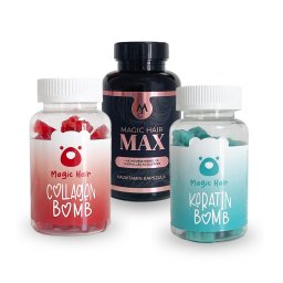 Magic Hair MAX + Collagen Bomb + Keratin Bomb kúra a hosszú hajért csomag