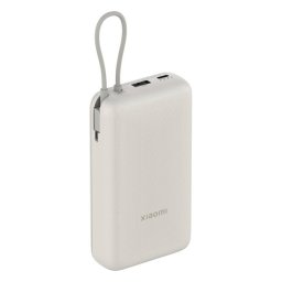 XIAOMI vésztöltő USB+Type-C aljzat (20000mAh, 33W, gyorstöltő + fix Type-C kábel) BÉZS