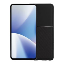 Szilikon telefonvédő (ütésállóság, mágneses, bőr hatású hátlap, csíkos) FEKETE Xiaomi Redmi Note 15 Pro 5G