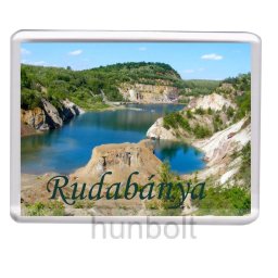 Rudabánya Bányató, tengerszem hűtőmágnes (műanyag keretes)