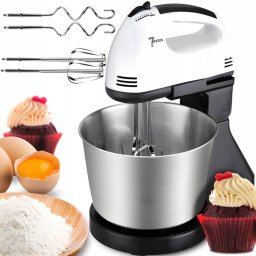 Konyhai rozsdamentes acél tálasmixer, 7 sebességfokozat, 450 W