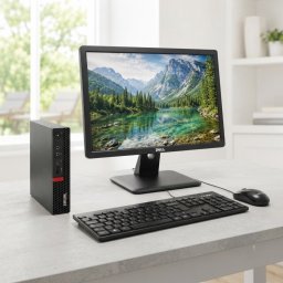 Komplett Asztali Szett Lenovo ThinkCentre M720Q i3-8100T/8GB/256NVME Mini + Dell FHD Monitor +Billentyűzet és Egér