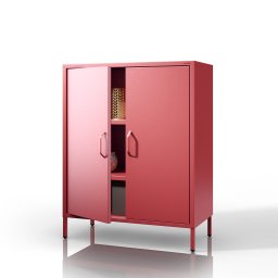 1570 VITO fém polcos szekrény 800 × 1015 × 400 mm, Modern piros