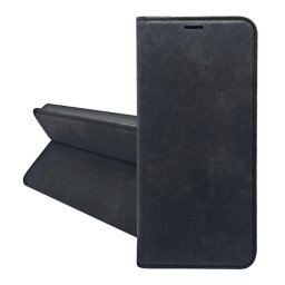 Tok álló, bőr hatású (FLIP, oldalra nyíló, asztali tartó, kártyazseb, prémium) FEKETE Samsung Galaxy A55 5G (SM-A556)