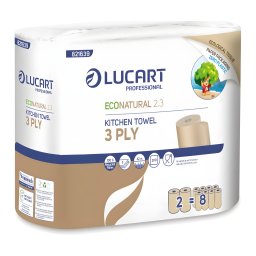 Lucart EcoNatural 2.3 környezetbarát papírtörlő - 3 rétegű, 2 tekercs