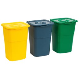 DEA home eco műanyag szemetes készlet szelektív hulladékokhoz 3x50L - színes