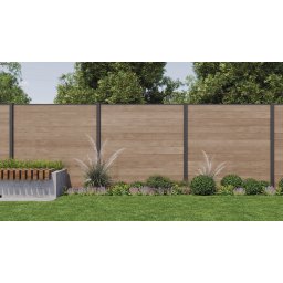 KETER FENCE KIT 3× kerítéspanel - ashwood (kőrisfa szín) Prémium kompozit kerítésrendszer teljes belátásvédelemmel