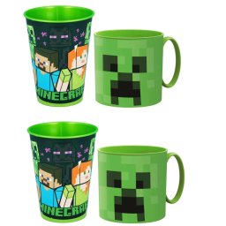 Minecraft pohár és bögre szett/ 4db, 2 bögre 265 ml és 2 pohár 260 ml
