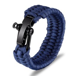 Kék Paracord Karkötő - Fekete Zár
