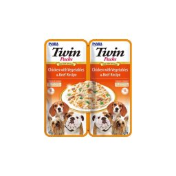 Inaba Dog Churu Twin Packs - csirke-zöldség-marha 2 x 40 g