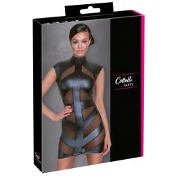 Cottelli - szexi fényes, testre simuló ruha (fekete)