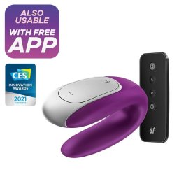 Satisfyer Double Fun okos csikló- és G-pont-stimuláló párvibrátor - lila