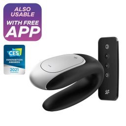 Satisfyer Double Fun okos csikló- és G-pont-stimuláló párvibrátor - fekete