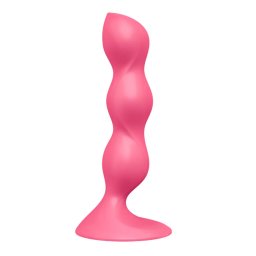 Satisfyer Dildó Dinamikus, három golyós, tapadókorongos piros