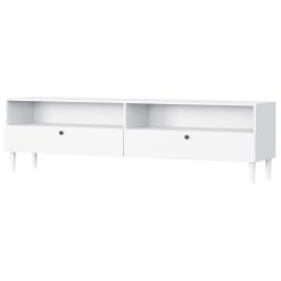 TV állvány polccal és szekrényekkel DULLUM 200x58cm, fehér