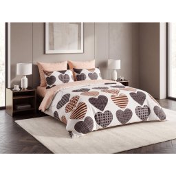 Flanel mikroszálas ágynemű STRIPE HEART színes Ágyneműhuzat mérete: 70 x 90 cm | 140 x 200 cm